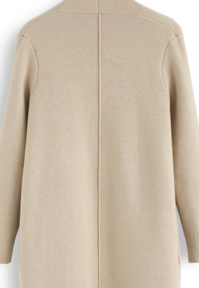 NWT Chicwish Classy Open Front Thick Knit Coat in Light Tan - Picture 3 of 7